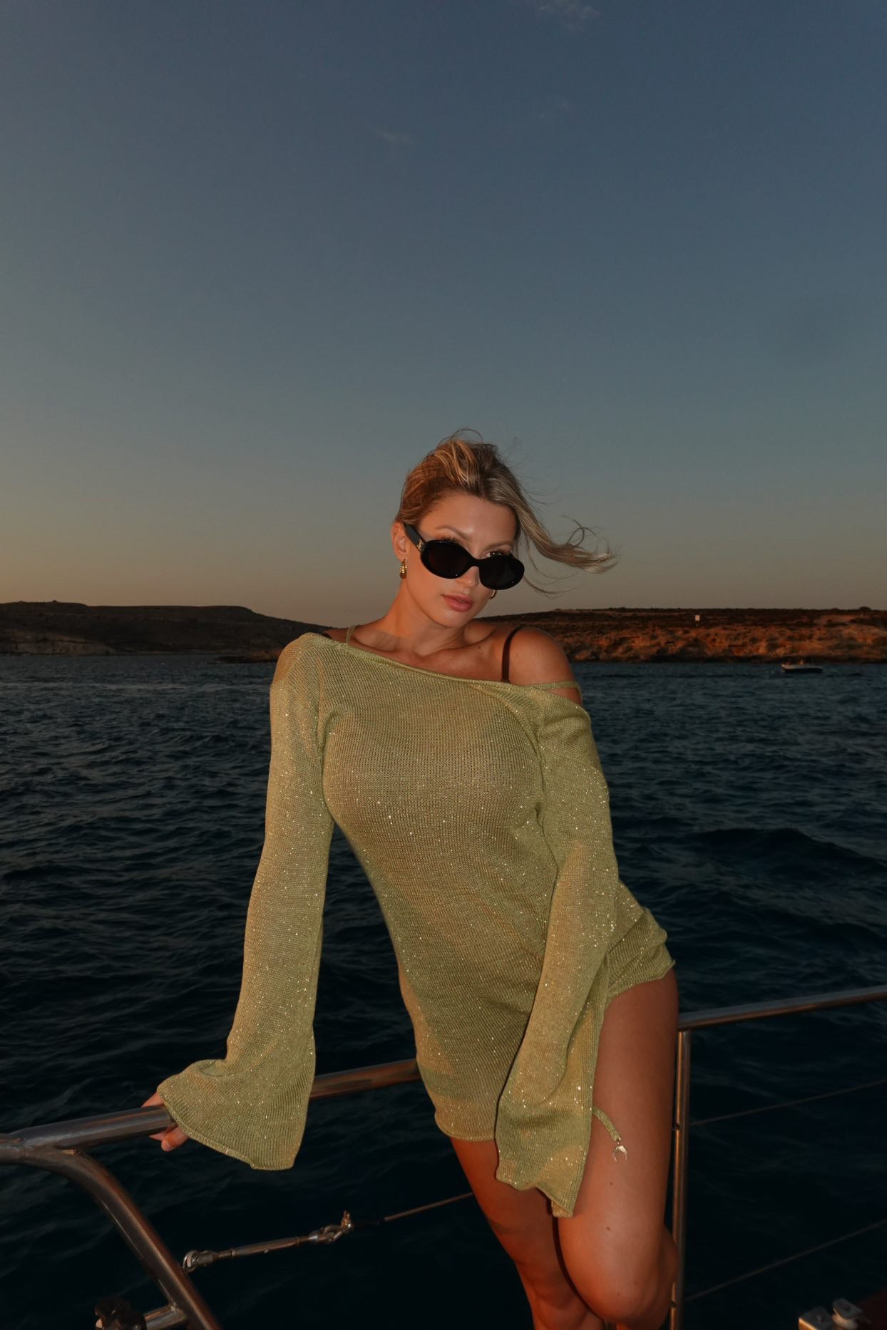 Mia Green Knit Mini Dress