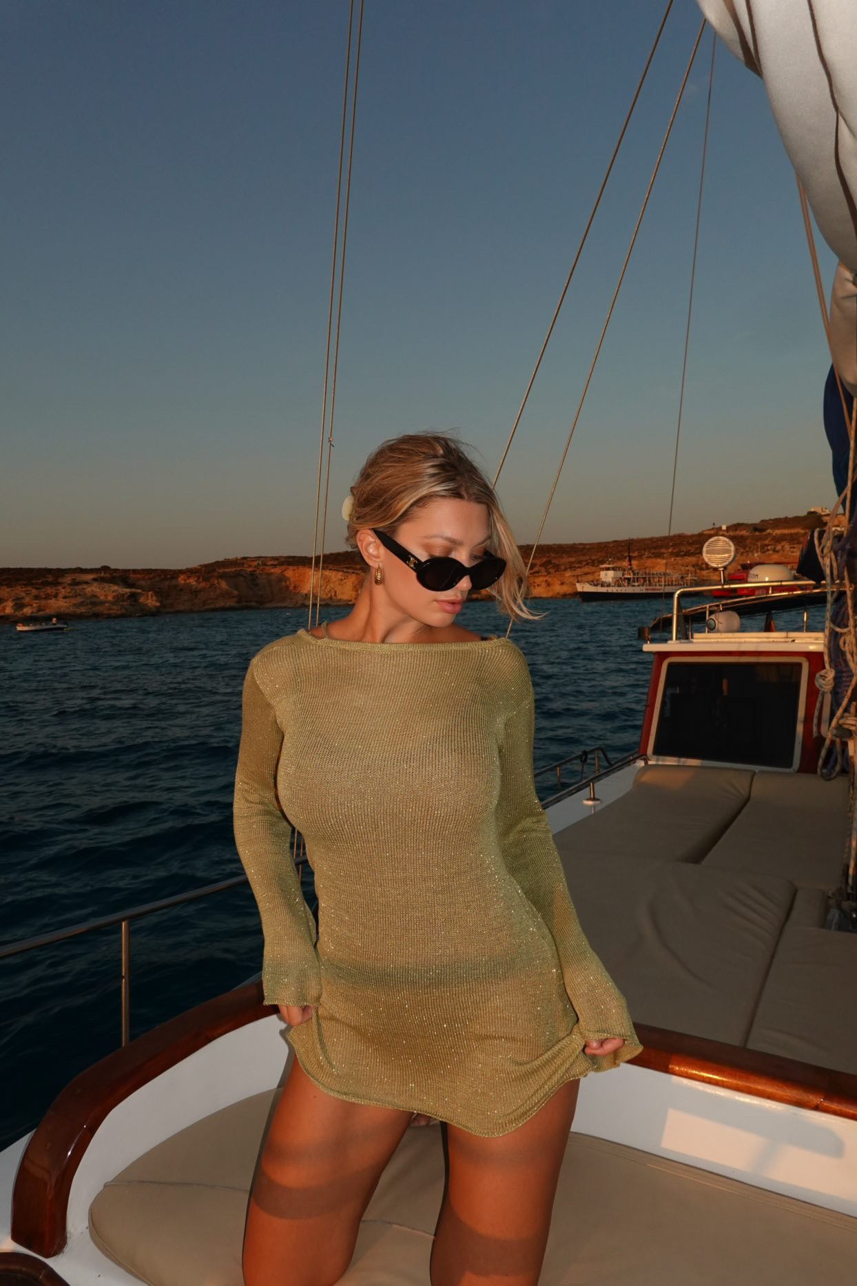 Mia Green Knit Mini Dress