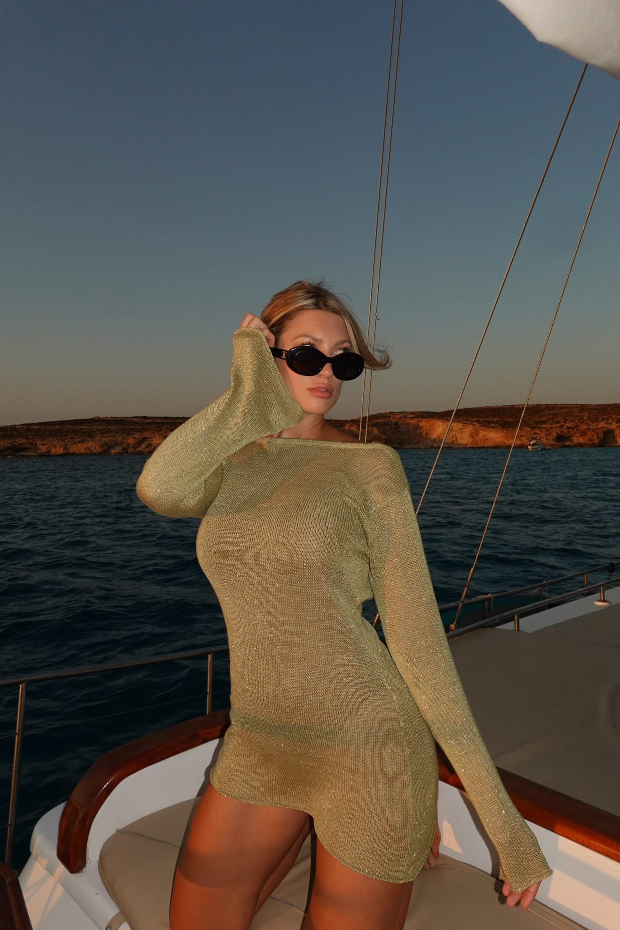Mia Green Knit Mini Dress