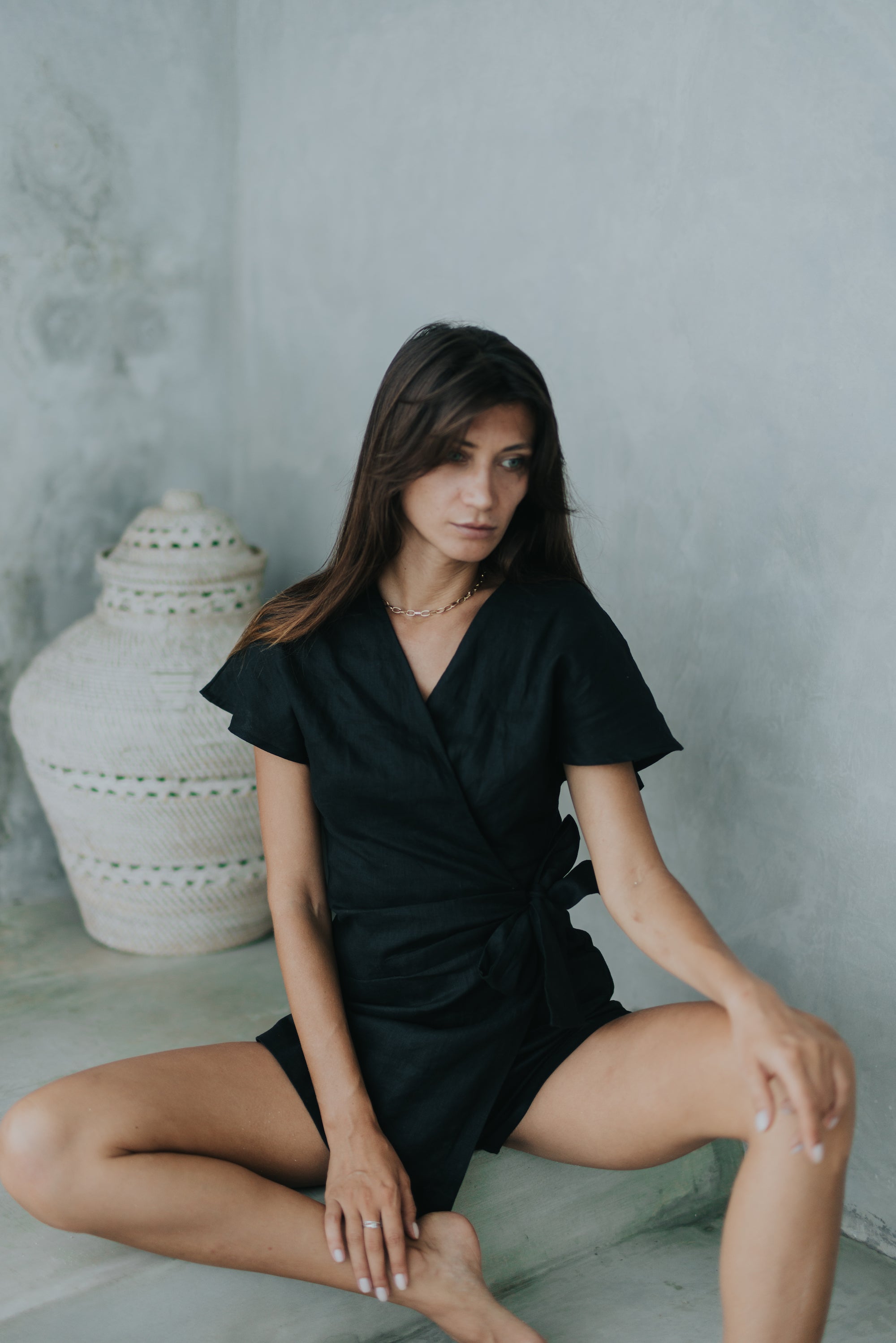 Black Farah Romper