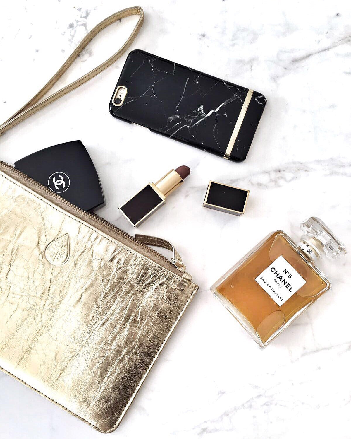 Mae Metallic Leather Clutch