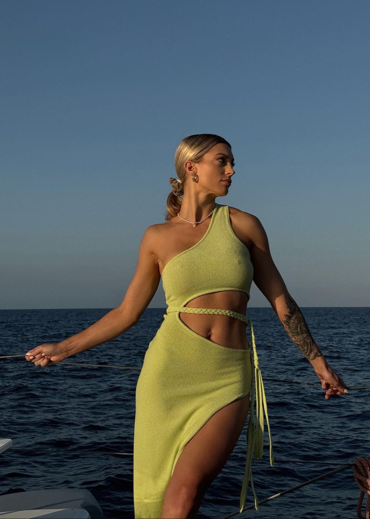 Arcadia Maxi Dress in lime