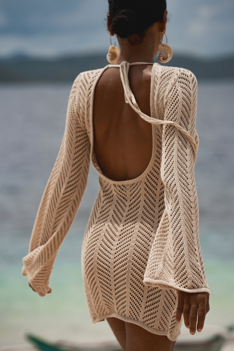 Sand Cecile chevron Knit Mini Dress