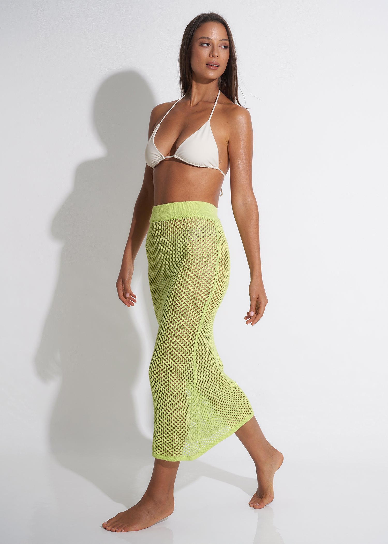 Isla Net Skirt lime green