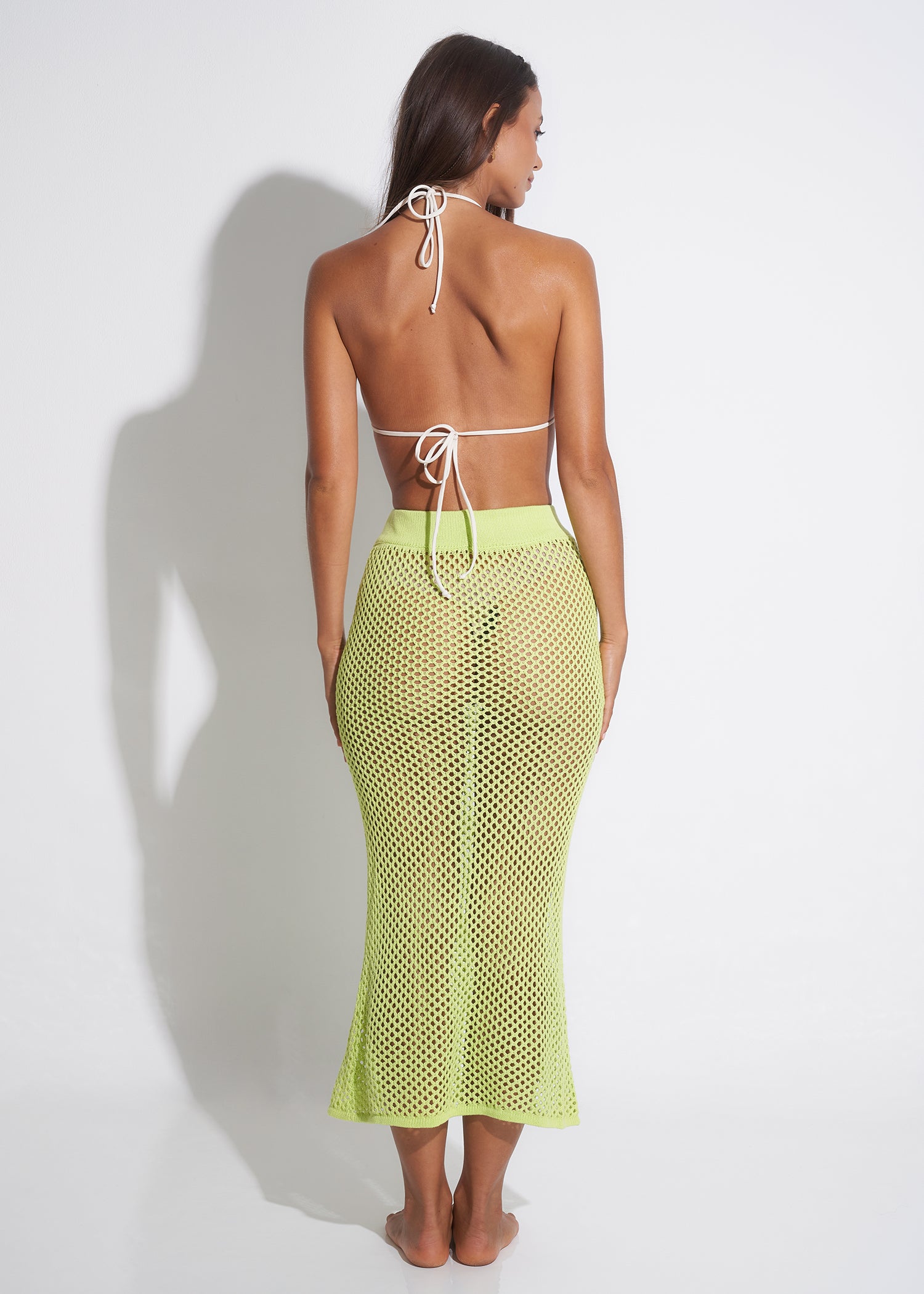 Isla Net Skirt lime green