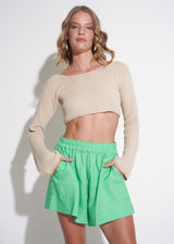 Pia Green linen Shorts
