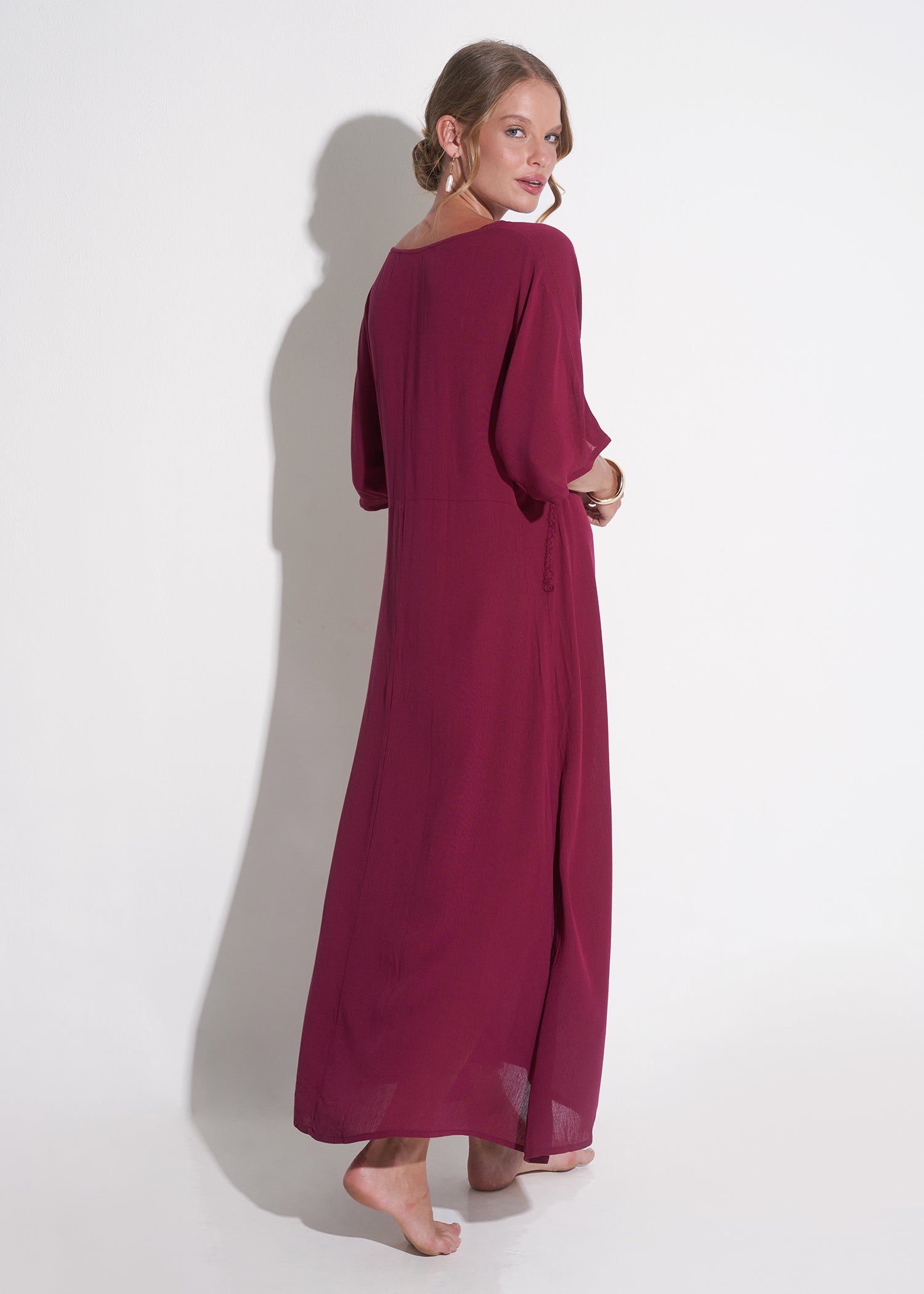 Grecian Maxi Dress in burgundy