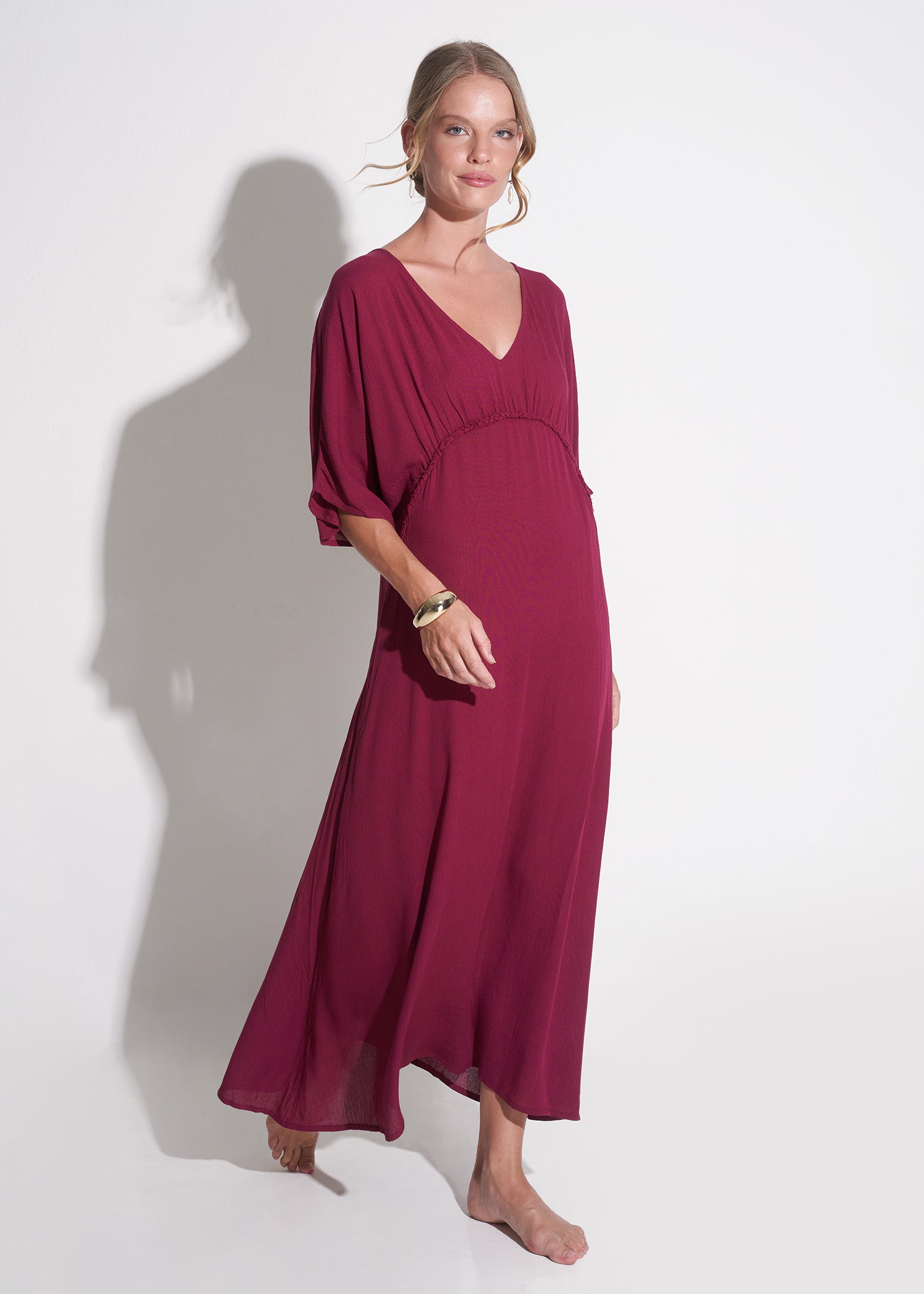 Grecian Maxi Dress in burgundy