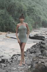 Island Threads sage green mini Summer Dress