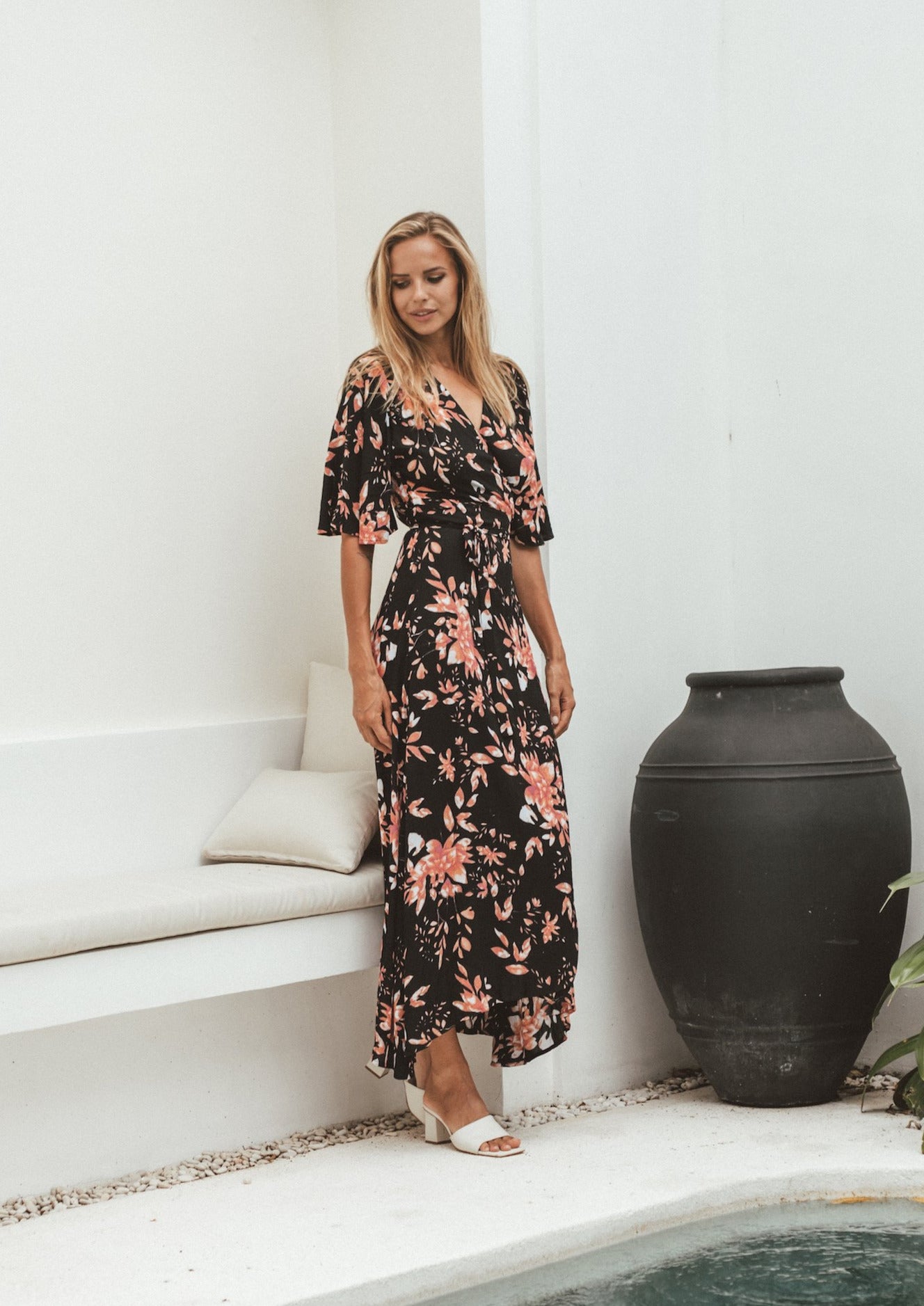 Osaka Kimono Sleeve Wrap Dress