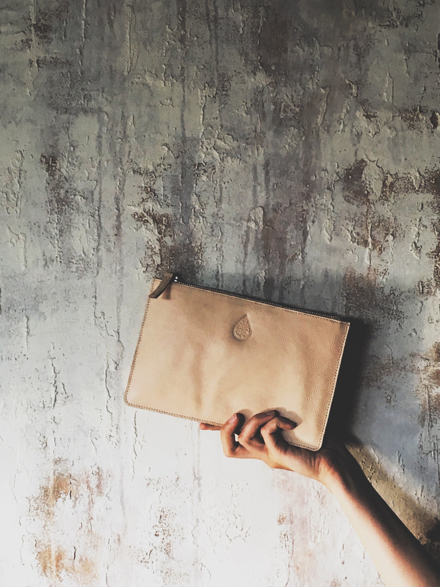 Island Luxe Leather Clutch
